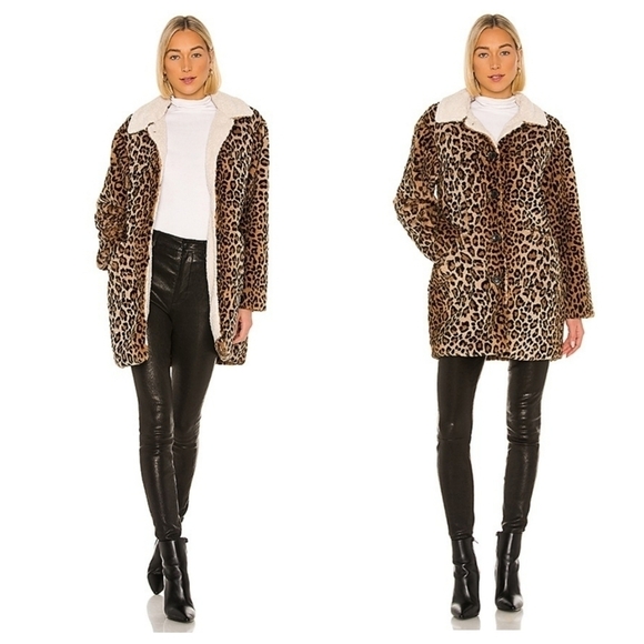 SANCTUARY x REVOLVE Sierra Faux Fur Leopard Coat Size XS - Picture 1 of 10